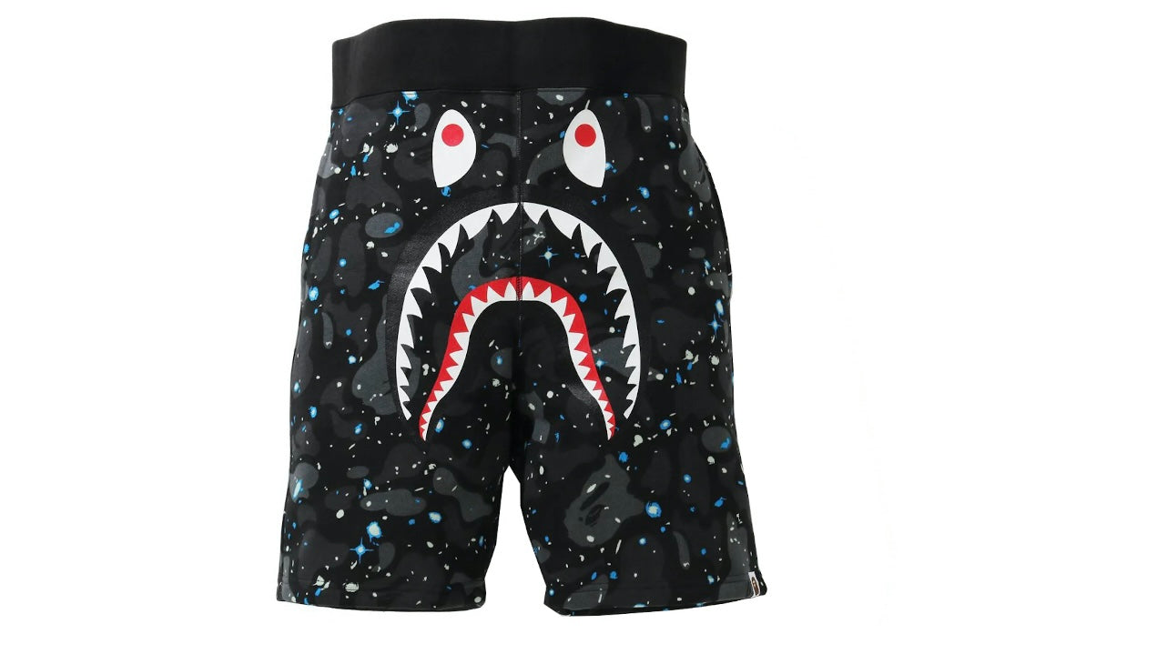 BAPE SS19 Space Camo Shark Sweat Shorts